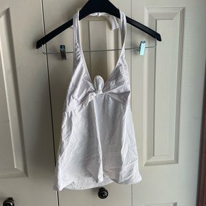 JCrew white tankini halter top